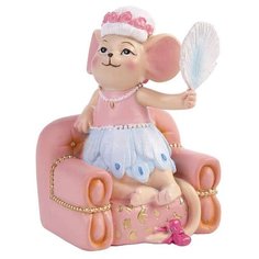 Декоративная фигурка Mister Christmas "Леди-мышь на пуфике", 9,5х7х5 см Феникс Present