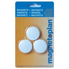 Магниты "Junior", 1,3 кг, 34 мм, белые, 3 штуки Magnetoplan
