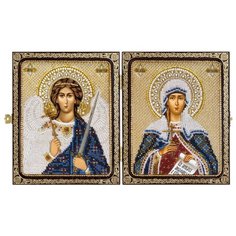 Набор для вышивания бисером иконы в складне Нова Слобода "Святая мученица Татьяна (Татиана) Римская и Ангел Хранитель", 23x14 см, арт. СЕ7206 Nova Sloboda