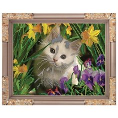 Набор для вышивания бисером "Котеночек", 24x19 см Светлица