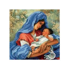 Набор для вышивания бисером "Мама и малыш", 15x15 см Рыжий кот