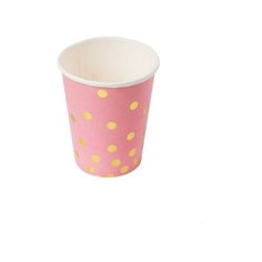 Стакан "Розовый с золотыми кружочками", 250 мл, 6 штук Феникс Present