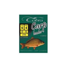 Набор крючков одноподдёвных с поводком Cobra "Carp Kayo Heavy", размер: 4 (2 штуки)