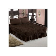 Универсальный чехол-покрывало на кровать, цвет: шоколадный Karbeltex