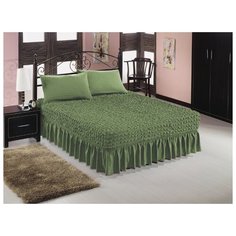 Универсальный чехол-покрывало на кровать с двумя наволочками, цвет: зеленый Karbeltex