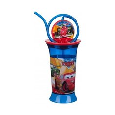 Стакан с крышкой и соломинкой "Тачки №2", 350 мл Stor