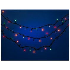 Электрическая гирлянда, 300 лампочек LED, 8 функций, 14,95 метра + 5 метров до розетки, многоцветная Snowmen
