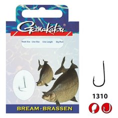 Крючок одноподдёвный с поводком Gamakatsu "BKS-1310N Allround", №12/012 (10 штук)