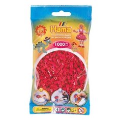 Бусинки для термомозаики, 1000 штук (цвет: малиновый) Hama