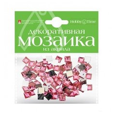 Мозаика декоративная из акрила, цвет: розовый, 100 штук Альт