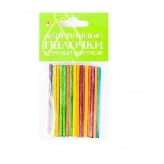 Деревянные палочки, круглые, цветные, 7 см, 3 мм, 25 штук Альт