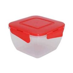 Контейнер для пищевых продуктов с зажимом (квадрат) 0,9 л Алеана