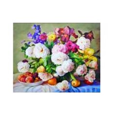 Набор для вышивания крестиком "Букет и фрукты", 40x50 см Рыжий кот