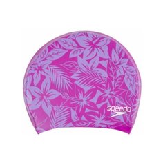 Шапочка для плавания Speedo "Long Hair Cap Printed", фиолетовый