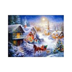 Набор для вышивания крестиком "Зимний пейзаж", 40x50 см Рыжий кот