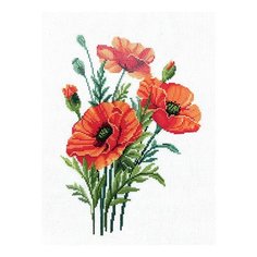 Набор для вышивания крестом Сделай своими руками "Маков цвет", 24x32 см, арт. М-34