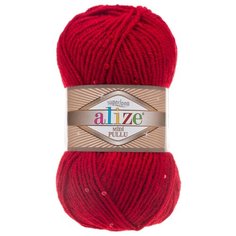 Пряжа Alize "Superlana midi pullu", цвет: 056 красный, 150 метров, 100 грамм (5 мотков) (количество товаров в комплекте: 5)