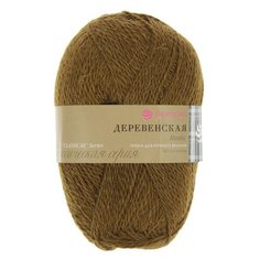 Пряжа Пехорка "Деревенская", 250 метров, 10 мотков по 100 грамм, цвет: 32 табак (количество товаров в комплекте: 10)