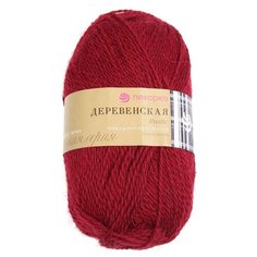 Пряжа Пехорка "Деревенская", 250 метров, 10 мотков по 100 грамм, цвет: 07 бордо (количество товаров в комплекте: 10)