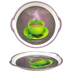 Поднос пластиковый "Green Tea", круглый Arte Nuevo