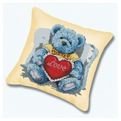 Набор для вышивания. Подушка "Медвежонок с сердцем" (канва бежевая) Белоснежка