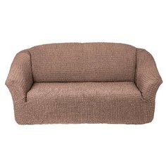 Чехол на 3-х местный диван, без оборки, цвет: кофе с молоком Karbeltex