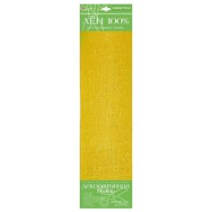 Декоративная ткань "Лен", цвет желтый, 48x48 см Альт