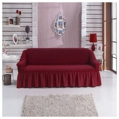 Чехол на 3-х местный диван, цвет: бордовый Karbeltex