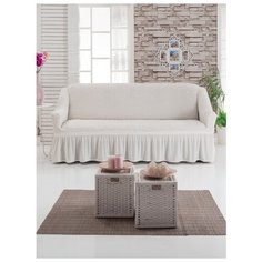 Чехол на 3-х местный диван, цвет: молочный Karbeltex