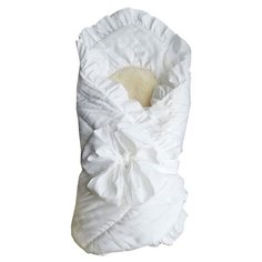 Конверт-одеяло Папитто, с завязкой (меховая вставка), цвет: белый