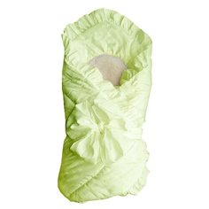 Конверт-одеяло Папитто, с завязкой (меховая вставка), цвет: салатовый