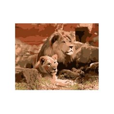 Русская Живопись Картина по номерам Львы на отдыхе 40х50 см (H007)