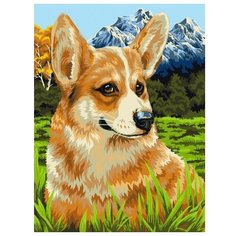 Русская Живопись Картина по номерам "Корги на прогулке" 40х50 см (H094)