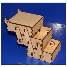 Заготовка из дерева "Шкатулка", трехъярусная, малая Созвездие