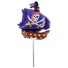 Шар фольгированный "Пиратский корабль", на палочке, 20x20 см Action!