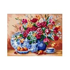 Набор для вышивания крестиком "Букет на столе", 40x50 см Рыжий кот
