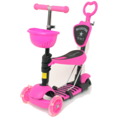 Самокат детский 5 в 1 с родительской ручкой Scooter