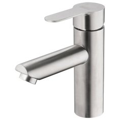 Смеситель для раковины и умывальника Haiba HB10801 пищевая нержавеющая сталь сирой излив серебристый универсальный монокомандный