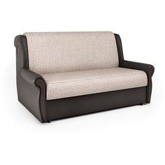 Диван аккордеон Аккорд М 140 Корфу беж и экокожа шоколад Шарм Дизайн