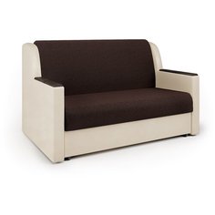 Диван аккордеон Аккорд Д 100 рогожка шоколад и экокожа беж Шарм Дизайн