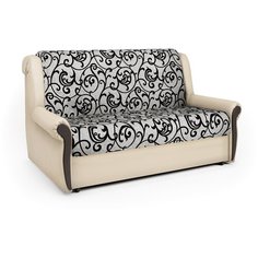 Диван аккордеон Аккорд М 100 экокожа беж и узоры Шарм Дизайн