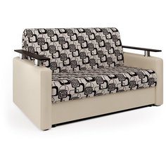 Диван аккордеон Шарм 100 экокожа беж и ромб