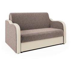Диван аккордеон Коломбо 100 Корфу коричневый и экокожа беж Шарм Дизайн