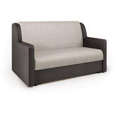 Диван аккордеон Аккорд Д 120 экокожа шоколад и шенилл беж Шарм Дизайн