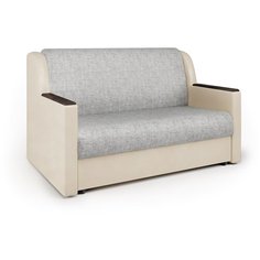 Диван аккордеон Аккорд Д 100 экокожа беж и серый шенилл Шарм Дизайн