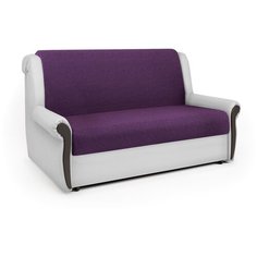 Диван аккордеон Аккорд М 100 фиолетовая рогожка и экокожа белая Шарм Дизайн