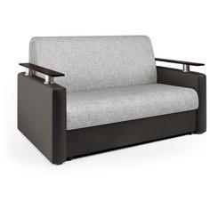 Диван аккордеон Шарм 140 экокожа шоколад и серый шенилл