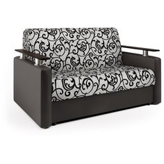 Диван аккордеон Шарм 140 экокожа шоколад и узоры