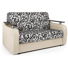 Диван аккордеон Гранд Д 140 экокожа беж и узоры Шарм Дизайн