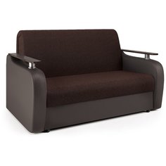 Диван аккордеон Гранд Д 100 рогожка шоколад и экокожа шоколад Шарм Дизайн